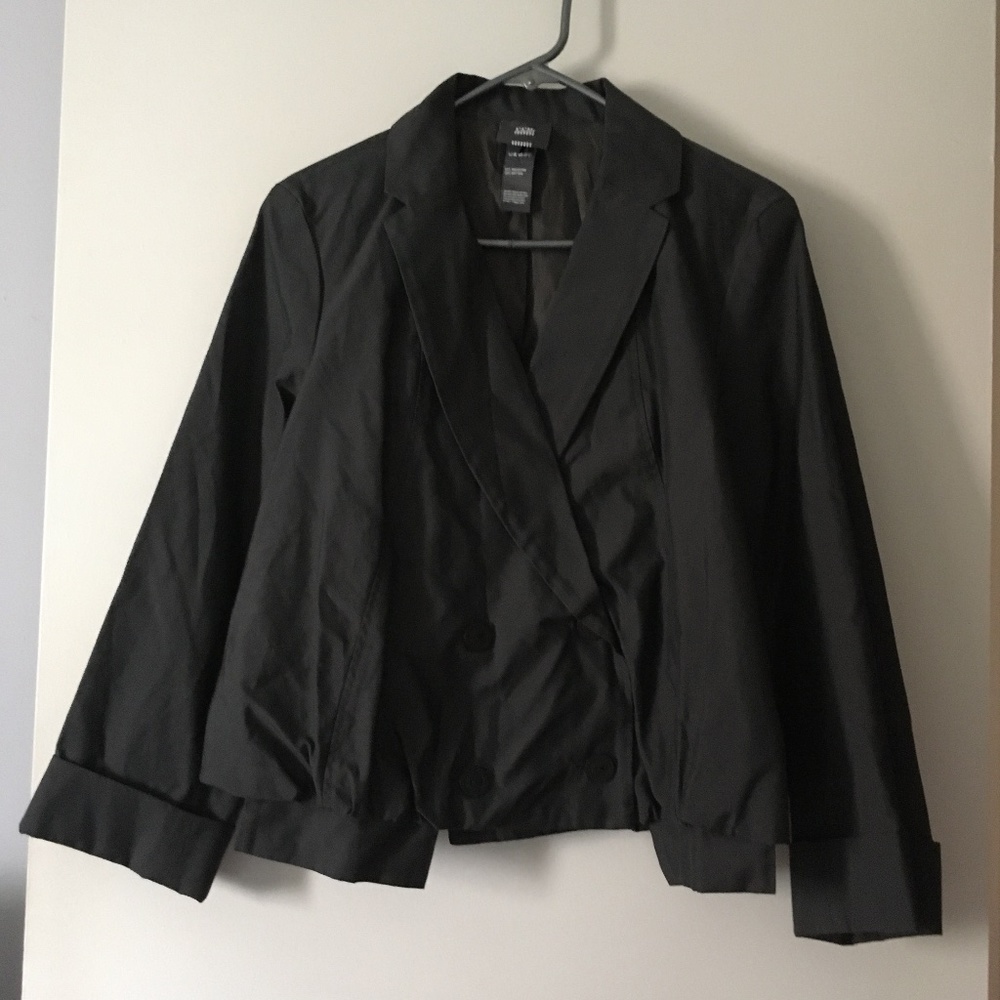 LILITH Cotton + Poly Twill Dark Grey Lagenlook Jacket M